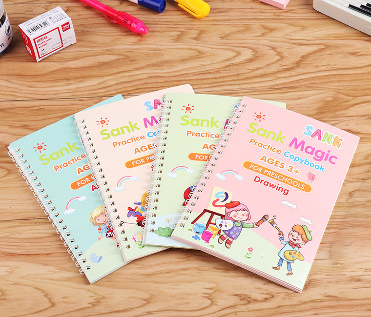 Buy 1 get 1 Free,Magic Book for Kids, Sank Magic Practice Copybook Number Tracing Book for Pre-Schoolers with Pen