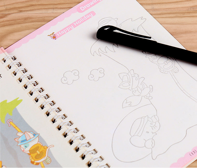 Buy 1 get 1 Free,Magic Book for Kids, Sank Magic Practice Copybook Number Tracing Book for Pre-Schoolers with Pen